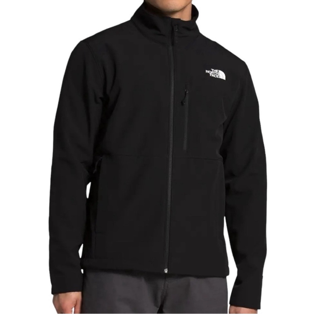 The North Face TNF Apex Men's Soft Shell Black Zip Up Jacket size XL.